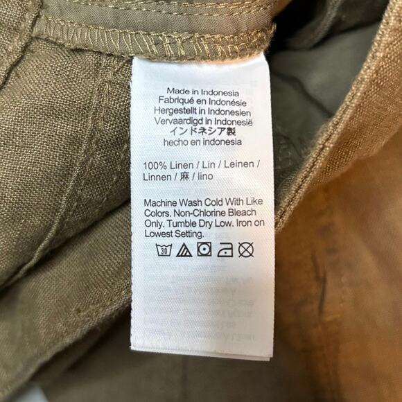 Madewell Zoe Wide Leg Linen Pants Safari Khaki High Rise 00 NWT - Picture 10 of 10